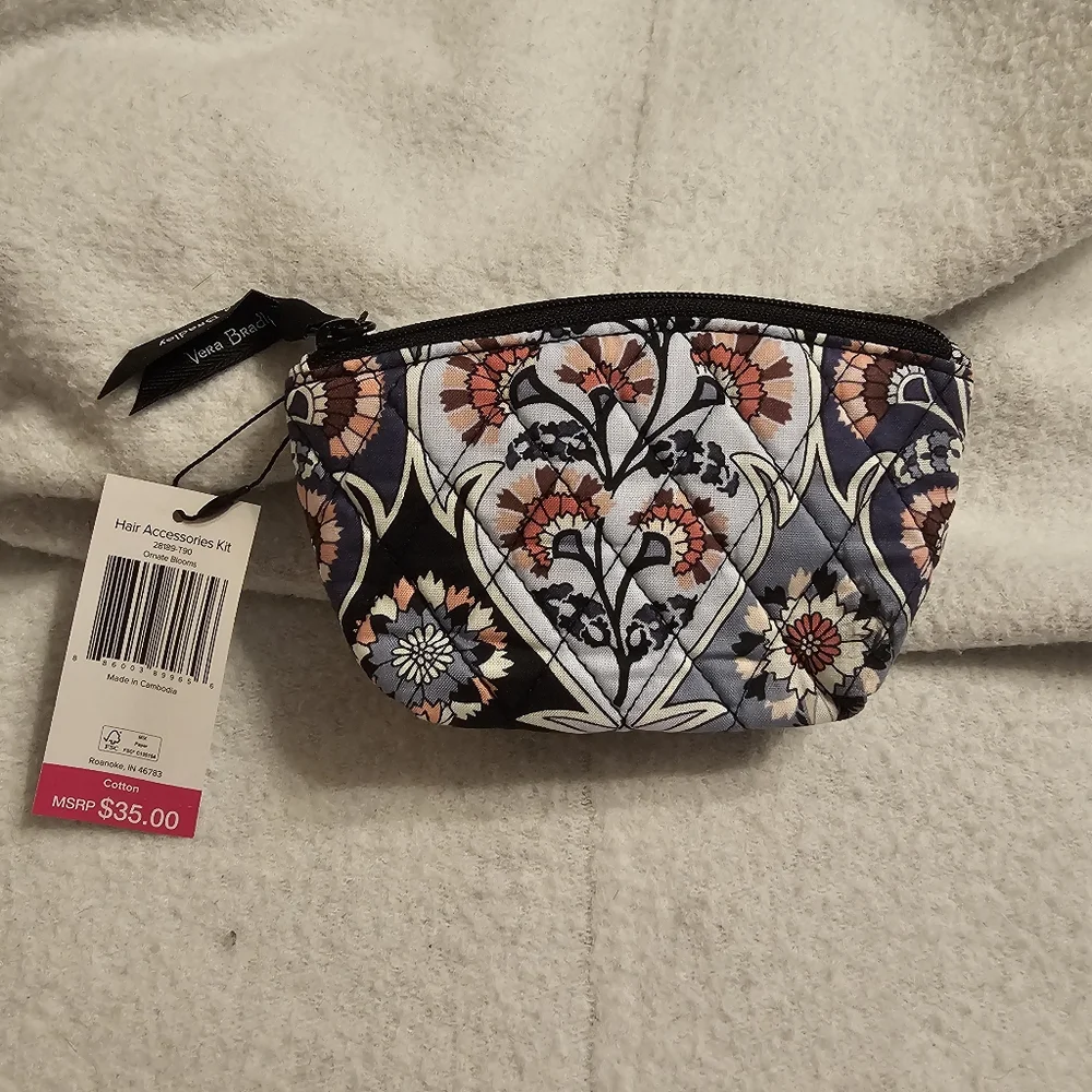Vera Bradley Ornate Blooms 4 Piece Hair Accessory Set Headband Scrunchie